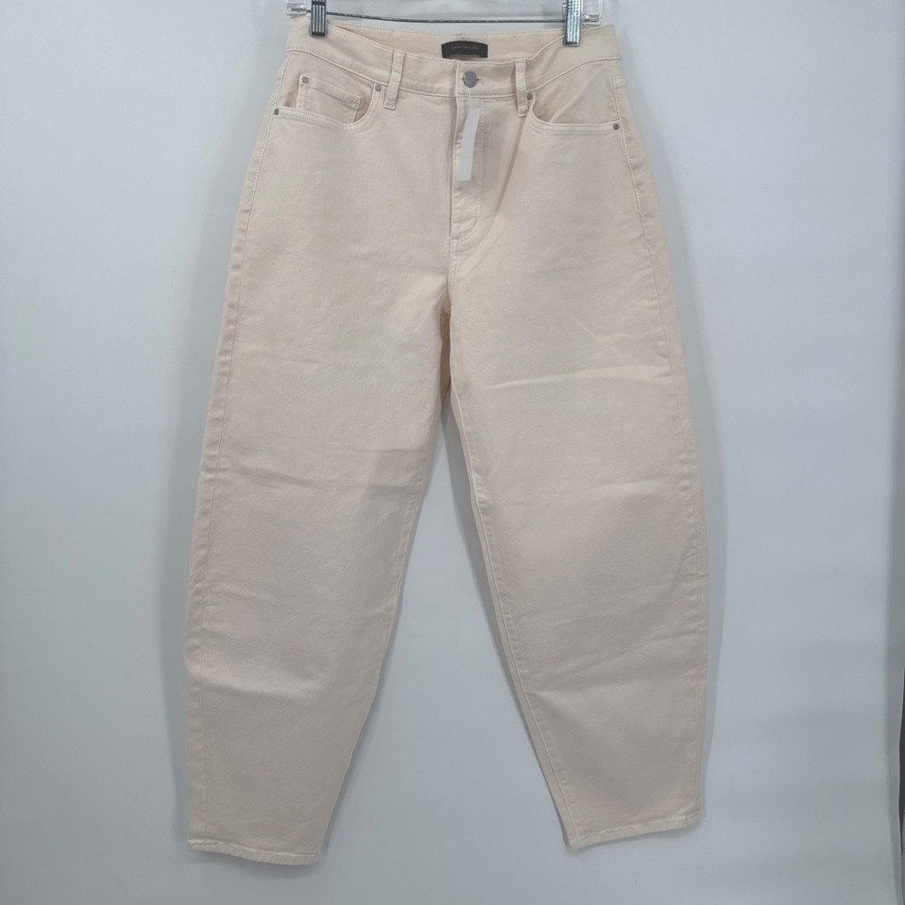 Ann Taylor Barrel Jeans High Rise Perfect Pocketing Cream/Ivory NEW Size 4